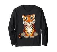 Carino Cucciolo di Tigre Kawaii Bengala Tiger Jungle Graphic Maglia a Manica