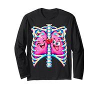 Carino Cuore Polmoni Anatomia Amore Scienza Medica Arte Maglia a Manica
