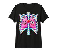 Carino Cuore Polmoni Anatomia Amore Scienza Medica Arte Maglietta Premium