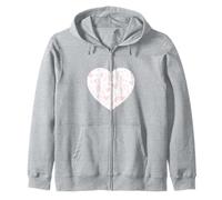 Carino Cuori Floreali Modello Rosa Love Grafica Minimalista Felpa con Cappuccio