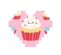 Carino Cupcake Building Mattone Block Puzzle a forma di cuore, immagine personalizzata puzzle foto puzzle per adulti 3D micro blocchi di costruzione per la decorazione della casa mattoni set