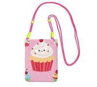 carino cupcake Crossbody Phone Bag per donne uomini impermeabile mini cellulare borsa portafoglio piccole borse a tracolla con cinturino regolabile viaggio cellulare sacchetto cintura