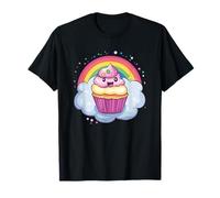 Carino Cupcake Kawaii Con Arcobaleno Magia Maglietta