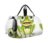 Carino Cupido Pug Love Girls Tote Duffle Bags Viaggio Weekender Pernottamento Bambini Duffle Bag Carry on Duffel Bag Boy, Cute Frog Gentleman Verde, classico