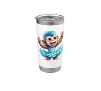 Carino Dancing Baby Scimmia Blu Mohawk Tutu Pace Bicchiere termico in acciaio inox doppia parete