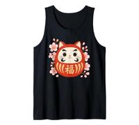 Carino Daruma San Cat Good Luck Charm Sakura Viaggio Souvenir Canotta