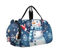 Carino Deer Family Forest Boys Carry on Duffel Bag Pernottamento Weekender Duffel Ragazze Duffle Bags Travel Tote con scomparto per scarpe, Bellissimo pupazzo di neve blu, classico