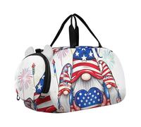 Carino Deer Family Forest Boys Carry on Duffel Bag Pernottamento Weekender Duffel Ragazze Duffle Bags Travel Tote con scomparto per scarpe, Bandiera degli gnomi americani, classico