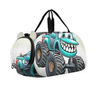 Carino Deer Family Forest Boys Carry on Duffel Bag Pernottamento Weekender Duffel Ragazze Duffle Bags Travel Tote con scomparto per scarpe, Monster Truck Blu Cartoon, classico