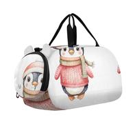 Carino Deer Family Forest Boys Carry on Duffel Bag Pernottamento Weekender Duffel Ragazze Duffle Bags Travel Tote con scomparto per scarpe, Cute Penguin Inverno Bianco, classico