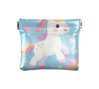 Carino Del Fumetto Bianco Arcobaleno Unicorni Moda Delle Donne In Pelle Moneta Borse Borse Portatile Mini Trucco Sacchetto per Gli Uomini Donne Viaggio guarda monedas para carro