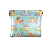 Carino Del Fumetto E Gatto Colorato di Modo Delle Donne di Cuoio Borse Della Moneta Borse Borse Unico Trucco Periodo Bag per