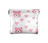 Carino Del Fumetto Rosa Orso di Modo Delle Donne di Modo Piccola Borsa di Cuoio Cambiamento Decorativo Organizzazione Sacchetti per Le Donne soporte