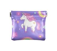 Carino Del Fumetto Unicorni Stella Viola Pesca Moda PU Cuoio Cambiamento Borsa Carino Mini Card Holder Portafoglio per gli Uomini Donne Viaggio monedas para