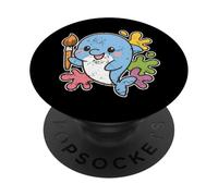 Carino Delfino Pittore Con Pennello PopSockets PopGrip Adesivo