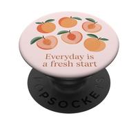 Carino, delizioso pesca, pieno di speranza, ogni giorno è un nuovo inizio PopSockets PopGrip Adesivo