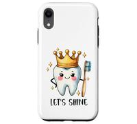 Carino Dente Carattere Con Corona Brillante Custodia per iPhone XR