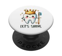 Carino Dente Carattere Con Corona Brillante PopSockets PopGrip Adesivo