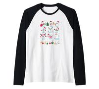 Carino Dente Personaggi di Natale Maglia con Maniche Raglan