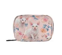 Carino Devon Rex Cats Blush - Borsa per medicinali da viaggio, con scomparti staccabili, riutilizzabile, portapillole per borsa