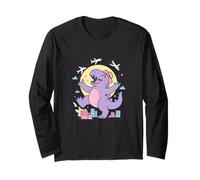 Carino Dino City Chaos Pastello Dinosauro Cartoon Art Maglia a Manica