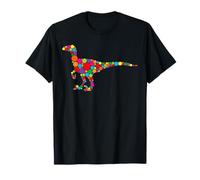 Carino Dino Velociraptor Polka DOT Art Studente DOT Day Ragazzi Ki Maglietta