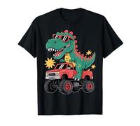 Carino dinosauro equitazione Monster Truck Dinosaur Amante Ragazzi Bambini Maglietta