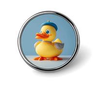 Carino Diorama Duck Distintivo rotondo carino smalto spilla spilla spilla personalizzata abbigliamento decorazione unisex porta badge cappelli borse camicie Decor