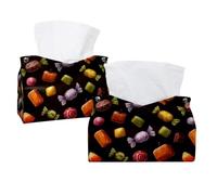 Carino diverse caramelle di Halloween copertura della scatola del fazzoletto, porta fazzoletti rettangolare decorativo per il viso dispenser di tovaglioli per bagno, cucina, tavolino da caffè auto