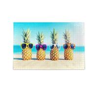 Carino Divertente Spiaggia Ananas Puzzles Adulti Puzzle Carini 1000 Pezzi Puzzle per Famiglia 29.5×19.7.8 cm