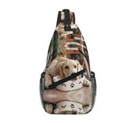 Carino Dog Bone Bowl Woof Paw Crossbody Sling Bag Crossbody Borsa a tracolla Borsa a tracolla Tracolla Tracolla Vita Fanny Pack Uomini Donne