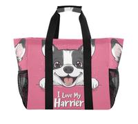 Carino Dog Head Utility Borse E Totes Riutilizzabili Shopping Bags Pieghevole Spiaggia Tote Impermeabile Tela Lavanderia Totes