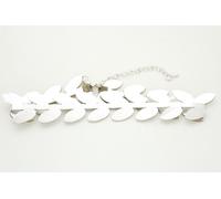 Carino Donna Grecia Stile Moda Gioielli Collana Girocollo Argento Lucido Foglia