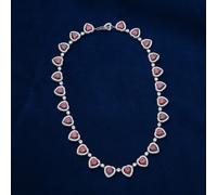 Carino Donna Opera Collana,con Trasparente & Red 5A Zircone Cubico Julia Roberts