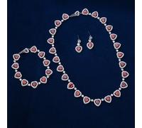 Carino Donna Opera Set Gioielli, con Rossa 5A Zircone Cubico, Julia Roberts