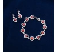 Carino Donna Opera Set Gioielli, con Rossa 5A Zircone Cubico, Julia Roberts