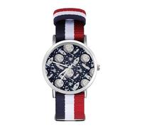 Carino Doodle Astronauti Orologio Sportivo per Uomo Donna Cinturino in Nylon Orologio da Polso Analogico al Quar, Stile:, regular, Cinturino
