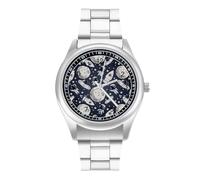 Carino Doodle Astronauti Uomo Casual Orologio con Cinturino in Acciaio Inox Lega di Quarzo Orologi Da Polso, Stile:, regular, Bracciale