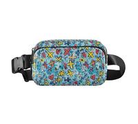 Carino Doodle Croce Colorato Elegante Marsupio per Donne Uomini Impermeabile Crossbody Borsa Sportiva con Cinghia Regolabile per Ciclismo Escursionismo Palestra, Croce colorata con scarabocchio, 1