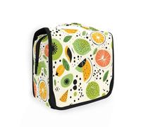 Carino Doodle Disegni Lime Borse estive per le donne impermeabili con gancio appeso Borsa essenziale per il trucco Verticale Free-Standing