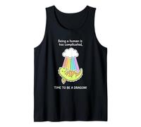 Carino Drago Arcobaleno Fantasy Creatura Divertente Doodle Costume Canotta
