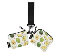 Carino e Cartone Animato Avocado Verde Donne Cambiamento Portafoglio Casi di Carte Minimalista Cambiamento Portafoglio Portafoglio con Cerniera Tasca per Monete per le Signore 2 Pz Portafoglio para