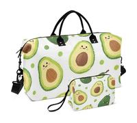 Carino e Cartone Animato Verde Avocado Decorative Duffel Bags Travel Tote Gym Bag con Cinghia Regolabile per Palestra Grande Capacità bolsas para viajar