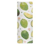 Carino e Cartone Animato Verde Avocado Hot Yoga Mat Antiscivolo per Pilates Stampato, Antiscivolo, Asciugamano Yoga Antiscivolo con Borse Tapete para Ejercicio 180,3 x 66 cm