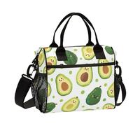 Carino e Cartone Animato Verde Avocado Robusto Lunch Box con Tracolla Donne Borse Pranzo per Lavoro per Viaggio Bolsa termica para Pranzo