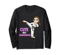Carino e divertente Karate Fighter Kid Girl Maglia a Manica