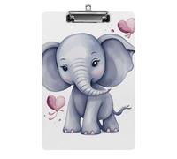 Carino elefante portablocco acrilico carino moda portablocco decorativo, 31,8 x 21,6 cm, formato A4, clip in acrilico per aule, insegnanti, forniture per ufficio