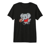 Carino Elefante Rugby Runner Cartoon Maglietta Premium