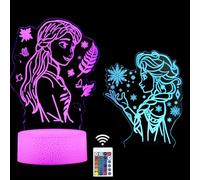 Carino Elsa Princess Lampada-Acrylic 3d Led Principesse Luce Notturna 16 Colori Tocco Con Telecomando,Luci Decorative Per La Stanza Dei Bambini,Regali Di Compleanno E Natale