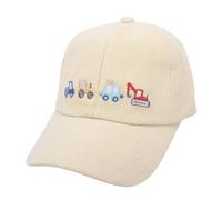 Carino Escavatore Trattore Camion Ricamo Bambini Baseball Cap Regolabile Cotone Lavato Vintage Divertente Cappello Da Sole, cachi, 2-8 Years